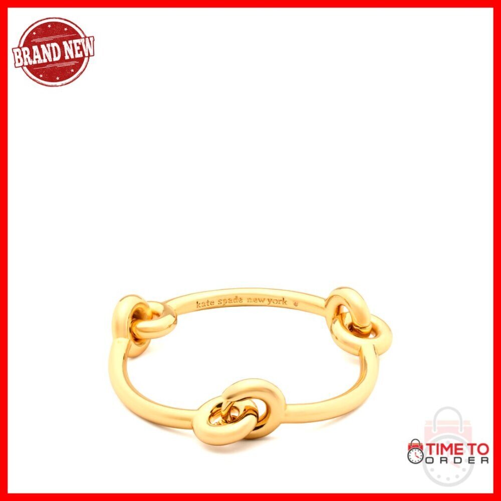 Interlocking Link Bangle Bracelet Plated Metal Cubic Zirconia Chic Elegant